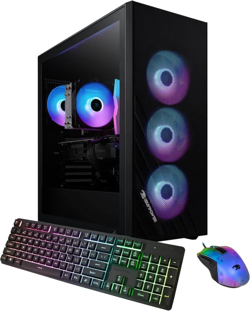 iBUYPOWER Scale Gaming PC Desktop Computer AMD Ryzen 5 8400F CPU, NVIDIA GeForce RTX 5050 8GB GPU, 16GB DDR5 RGB 5200MHz RAM, 1TB NVMe SSD, Windows 11 Home, Gamer Keyboard and Mouse - SCA5N5501